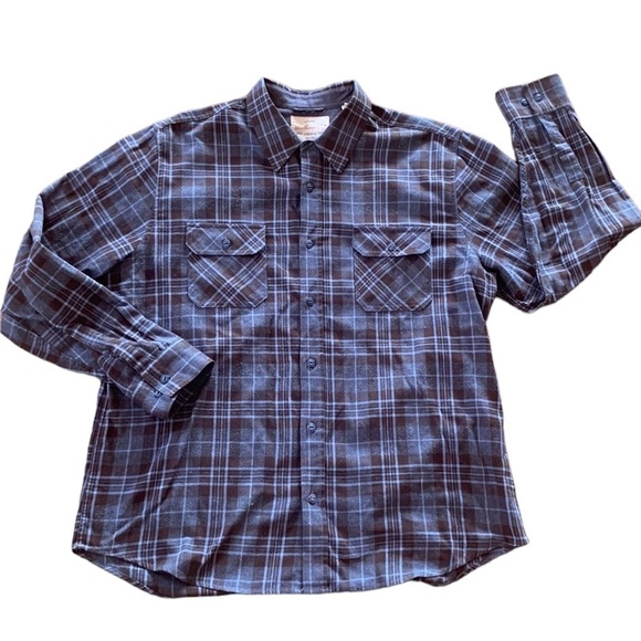 Weatherproof‎ Men's Blue Black Plaid Long Sleeve Button Down Flannel Shirt XXL - Picture 1 of 5